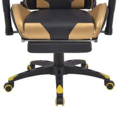 Vidaxl Sklápacie kancelárske kreslo s podnožkou, pretekársky dizajn, zlaté