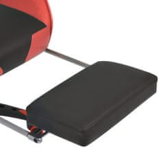 Vidaxl Sklápacie kancelárske kreslo s podnožkou, pretekársky dizajn, červené