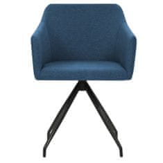 Vidaxl Otočné jedálenské stoličky 6 ks, modré, látka