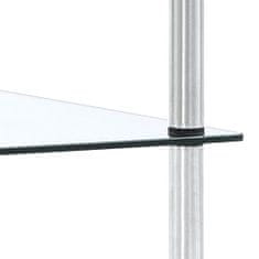 Vidaxl Regál so 4 policami, priehľadný 40x40x100 cm, tvrdené sklo