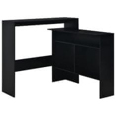 Petromila vidaXL Barový stôl s 2 vrchnými doskami čierny 130x40x120 cm