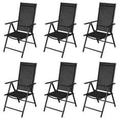 Vidaxl Skladacie záhradné stoličky 9 ks, hliníkové, čierne