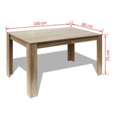 Petromila vidaXL Jedálenský stôl 140x80x75 cm, dubový