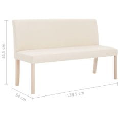 Vidaxl Lavica 139,5 cm krémová polyester