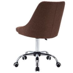 Vidaxl Kancelárske stoličky na kolieskach 2 ks hnedé látkové