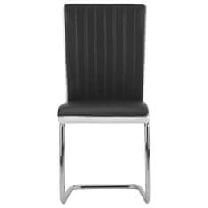 Vidaxl Jedálenské stoličky, perová kostra 2 ks, čierne, umelá koža