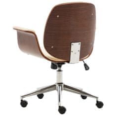 Vidaxl Kancelárska stolička krémová ohýbané drevo a umelá koža