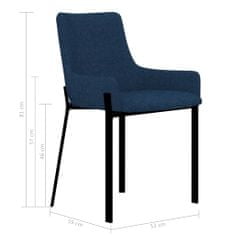 Vidaxl Jedálenské stoličky 4 ks, modré, látka