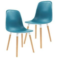 Vidaxl Jedálenské stoličky 2 ks, tyrkysové, plast