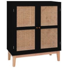 Vidaxl Komoda čierna 80x35x100 cm MDF a ratan