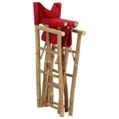 Petromila vidaXL Skladacie režisérske stoličky 2 ks červené bambus a látka