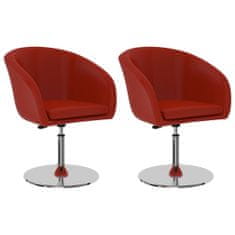 Vidaxl Jedálenské stoličky 2 ks, červené, umelá koža