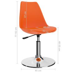 Vidaxl Otočné jedálenské stoličky 6 ks, oranžové, umelá koža