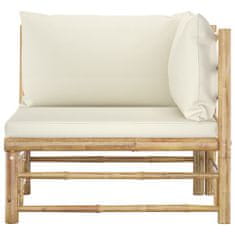 Petromila vidaXL 2-dielna záhradná sedacia súprava krémovobiele vankúše bambus