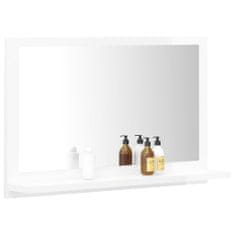 Vidaxl Kúpeľňové zrkadlo, lesklé biele 60x10,5x37 cm, drevotrieska