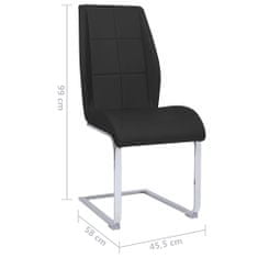 Vidaxl Jedálenské stoličky, perová kostra 4 ks, čierne, umelá koža