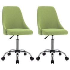 Vidaxl Kancelárske stoličky na kolieskach 2 ks zelené látkové
