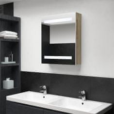 Petromila vidaXL LED kúpeľňová zrkadlová skrinka biela a dubová 50x14x60 cm