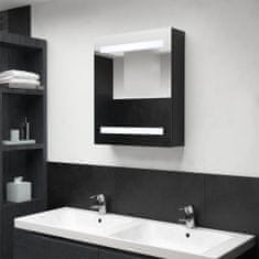 Petromila vidaXL LED kúpeľňová zrkadlová skrinka čierna 50x14x60 cm