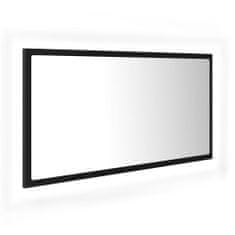Vidaxl LED kúpeľňové zrkadlo čierne 90x8,5x37 cm drevotrieska