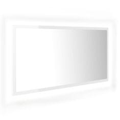 Petromila vidaXL LED kúpeľňové zrkadlo lesklé biele 90x8,5x37 cm akryl