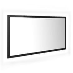 Vidaxl LED kúpeľňové zrkadlo vysoko lesklé čierne 90x8,5x37 cm drevotrieska