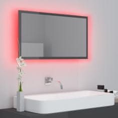 Vidaxl LED kúpeľňové zrkadlo lesklé sivé 80x8,5x37 cm drevotrieska