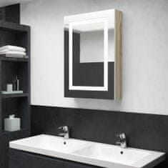 Petromila vidaXL LED kúpeľňová zrkadlová skrinka biela a farba dubu 50x13x70 cm