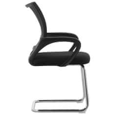 Vidaxl Kancelárska stolička s perovou kostrou čierna sieťovina látka