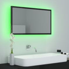 Vidaxl LED kúpeľňové zrkadlo lesklé čierne 80x8,5x37 cm drevotrieska