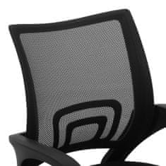 Vidaxl Kancelárska stolička s perovou kostrou čierna sieťovina látka