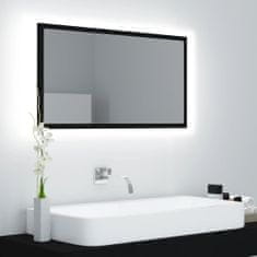 Vidaxl Kúpeľňové LED zrkadlo čierne 80x8,5x37 cm drevotrieska