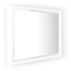 Vidaxl LED kúpeľňové zrkadlo lesklé biele 60x8,5x37 cm drevotrieska