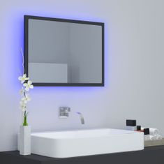 Vidaxl LED kúpeľňové zrkadlo sivé 60x8,5x37 cm drevotrieska