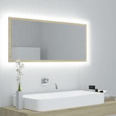 Petromila vidaXL LED kúpeľňové zrkadlo dubu sonoma 100x8,5x37 cm, akryl