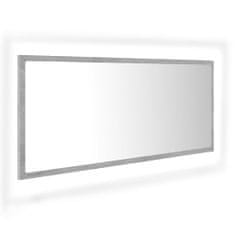 Vidaxl Kúpeľňové LED zrkadlo betónovo-sivé 100x8,5x37 cm drevotrieska