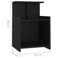 Petromila vidaXL Nočné stolíky 2 ks, čierne 40x35x60 cm, kompozitné drevo