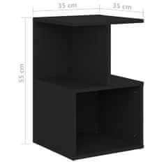 Petromila vidaXL Nočné stolíky 2 ks, čierne 35x35x55 cm, kompozitné drevo