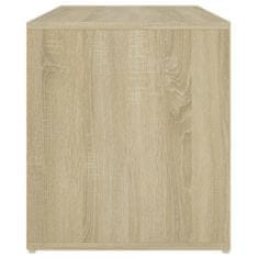 Vidaxl Lavica do chodby 80x40x45 cm biela a dub sonoma drevotrieska