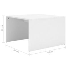 Vidaxl Zasúvacie stolíky 3 ks, biele 60x60x38 cm, kompozitné drevo