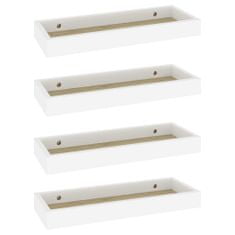 Vidaxl Terasové nástenné police 4 ks dubové a biele 40x15x4 cm MDF