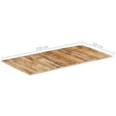 Vidaxl Stolová doska 120x60x(1,5-1,6) cm surové mangové drevo