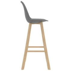 Vidaxl Barové stoličky 4 ks sivé PP a masívne bukové drevo