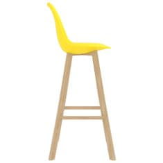 Vidaxl Barové stoličky 4 ks žlté PP a masívne bukové drevo