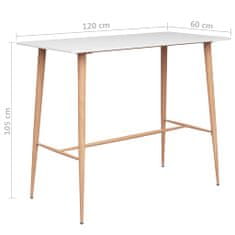 Petromila vidaXL Barový stôl, biely 120x60x105 cm