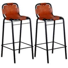 Vidaxl Barové stoličky 2 ks, pravá koža