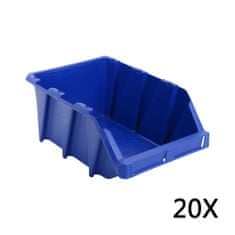 Vidaxl Stohovateľné úložné boxy 20 ks, 265x420x178 mm, modré