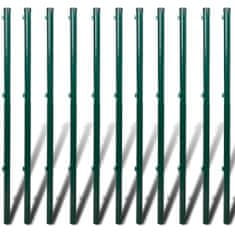 Vidaxl Drôtené pletivo so stĺpikmi, oceľ 1x25 m, zelené