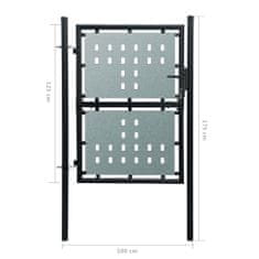 Petromila vidaXL Čierna jednokrídlová plotová brána 100x175 cm