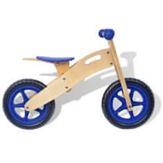 Vidaxl Balančný drevený bicykel, modrý